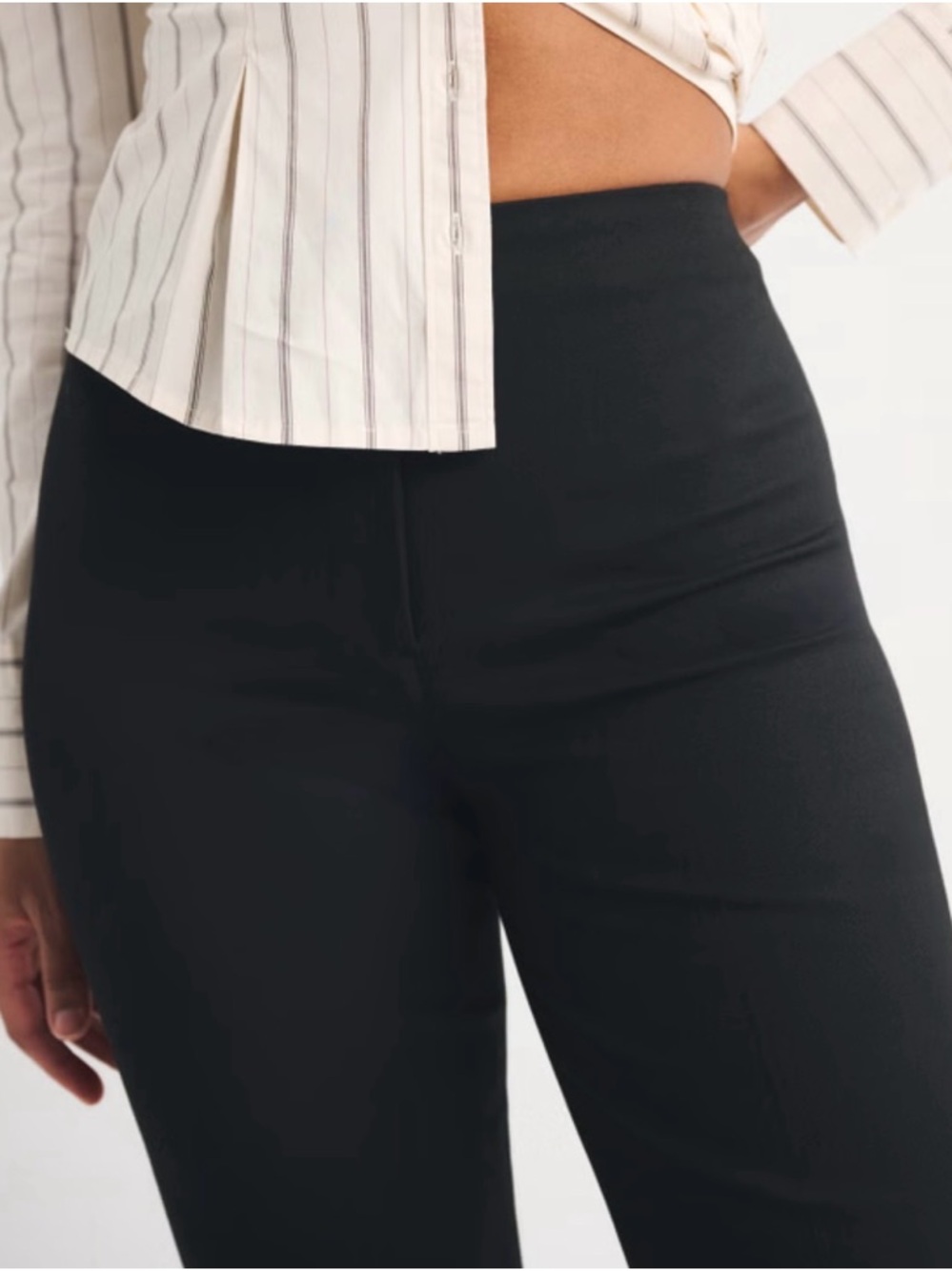 NWT Abercrombie & Fitch Curve Love Women's Black High-Waisted Boot Cut Pants - Picture 4 of 11